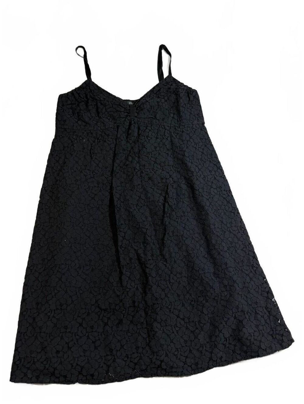Sam & Max Black Cotton Blend Lace Babydoll Mini Dress Size XL Measures Size M